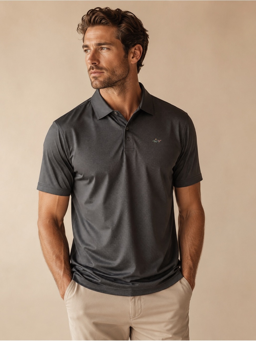 Greg Norman Collection Charcoal Polo Shirt